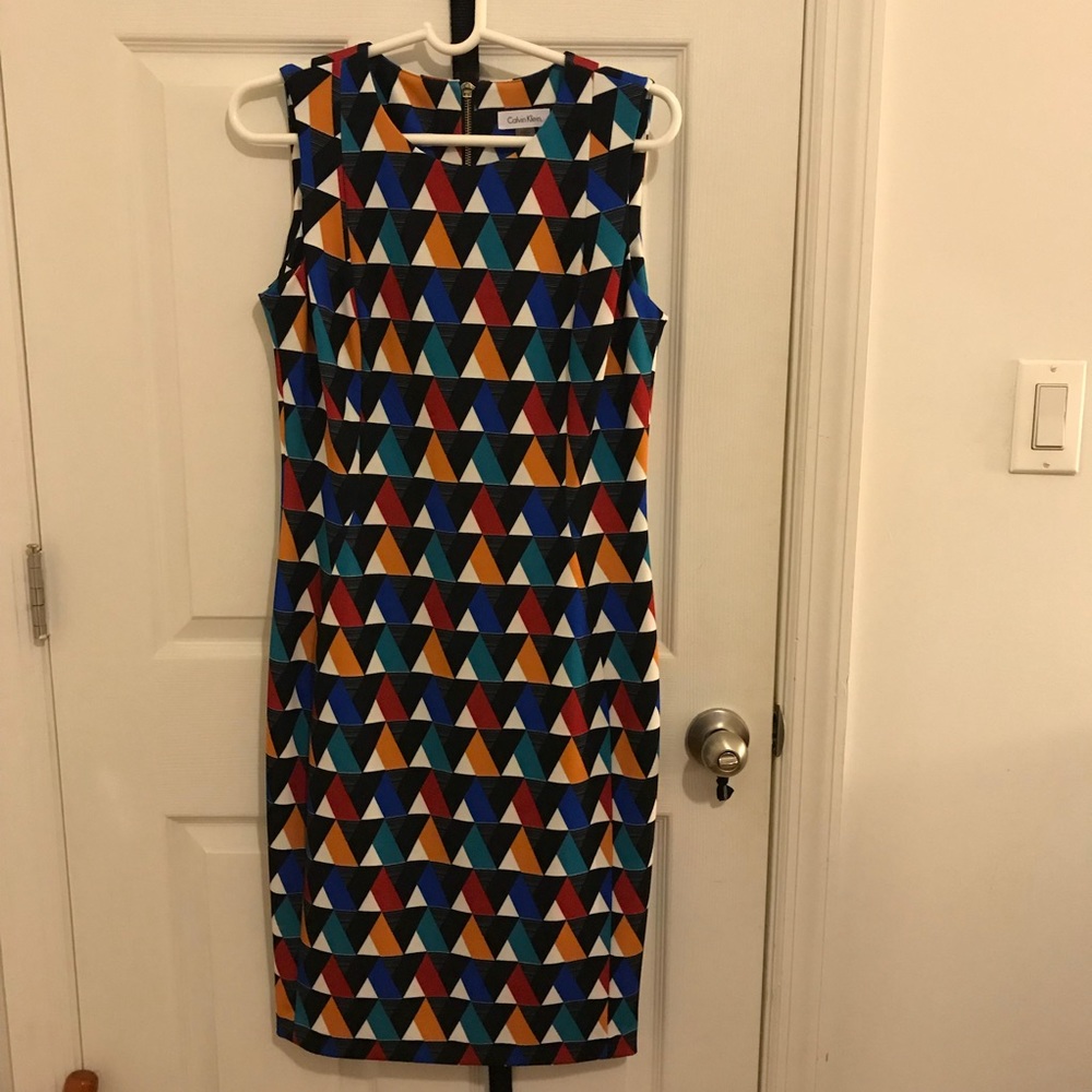 Fun retro-print Calvin Klein dress - size 10